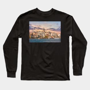 Galata Tower in Istanbul, Turkey Long Sleeve T-Shirt